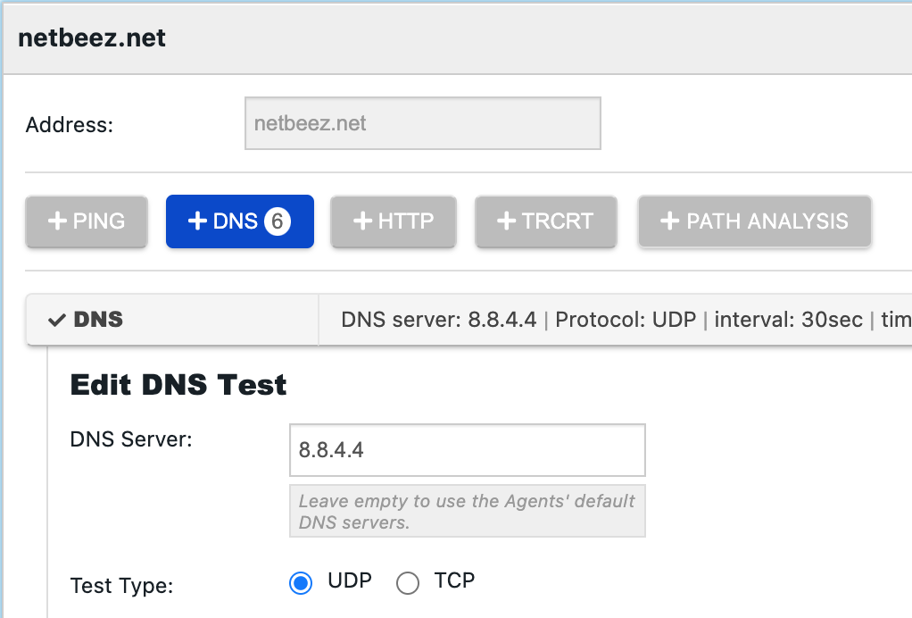 Edit DNS template